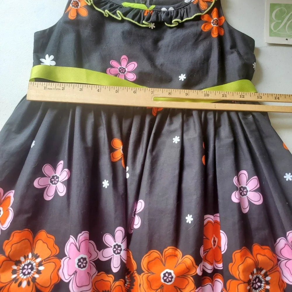Bonnie Jean Empire Waist‎ Floral Fit Flare Dress Girls 10 Ribbon Sash NEW Party